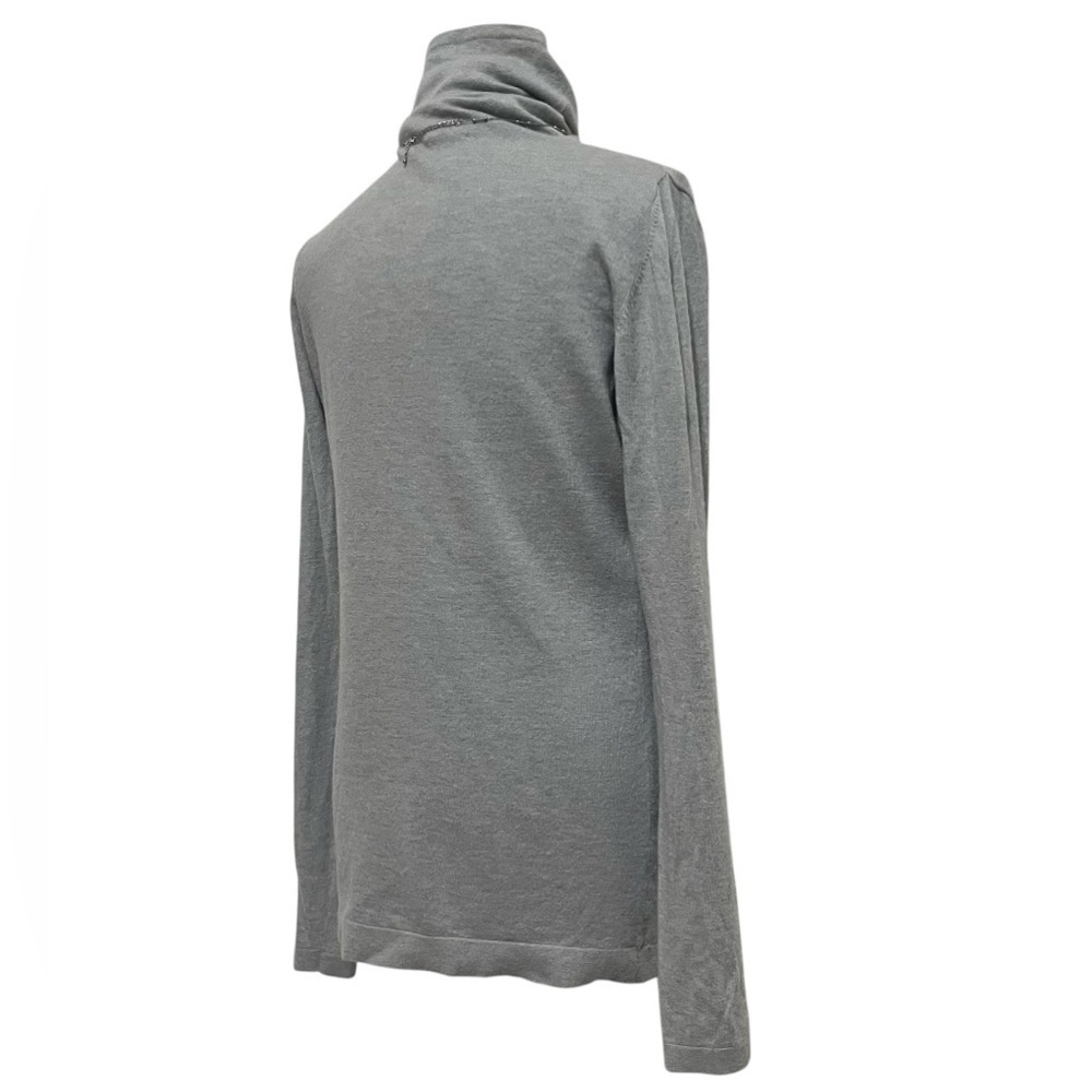 Kinross 100% Cashmere Gray Long Sleeve Slouch Turtle Neck Sweater Size M - Picture 6 of 9